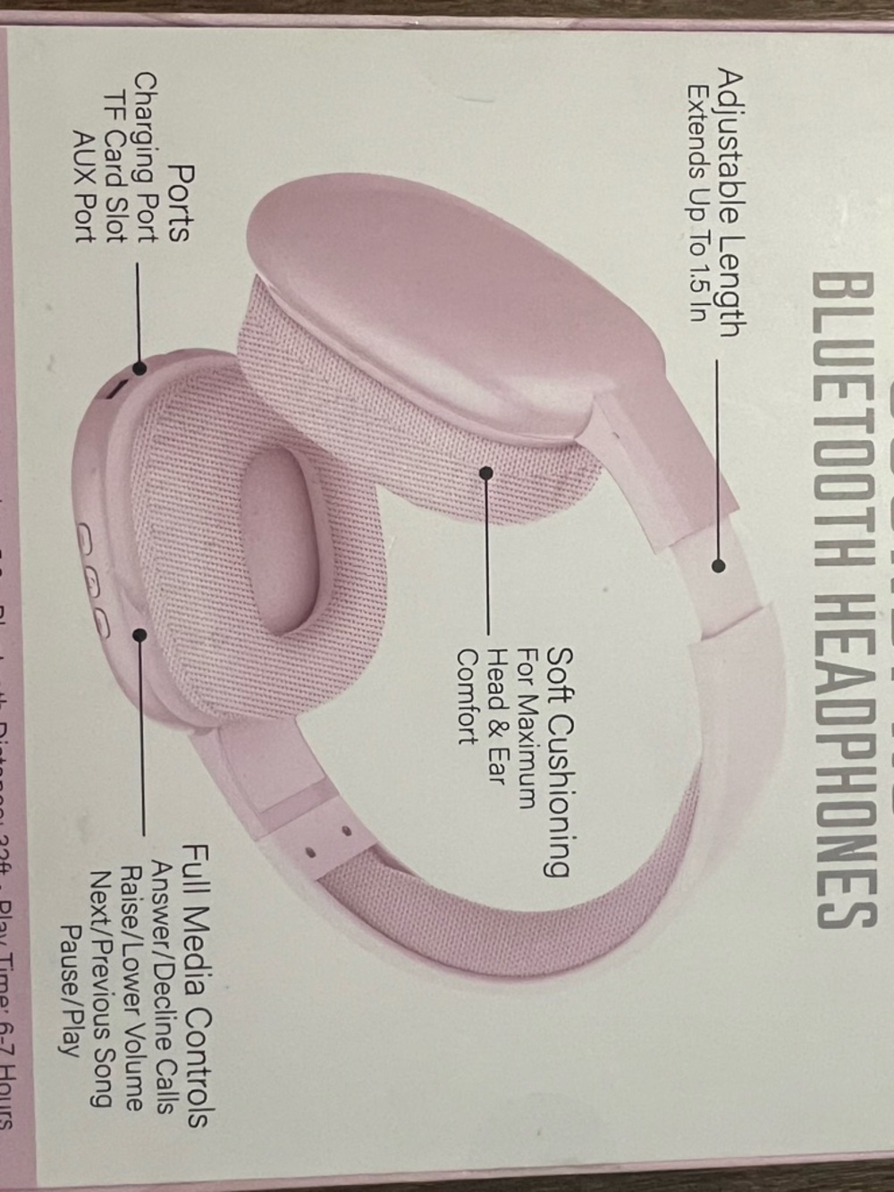 Wireless Over-Ear Bluetooth Headphones - Light Pink